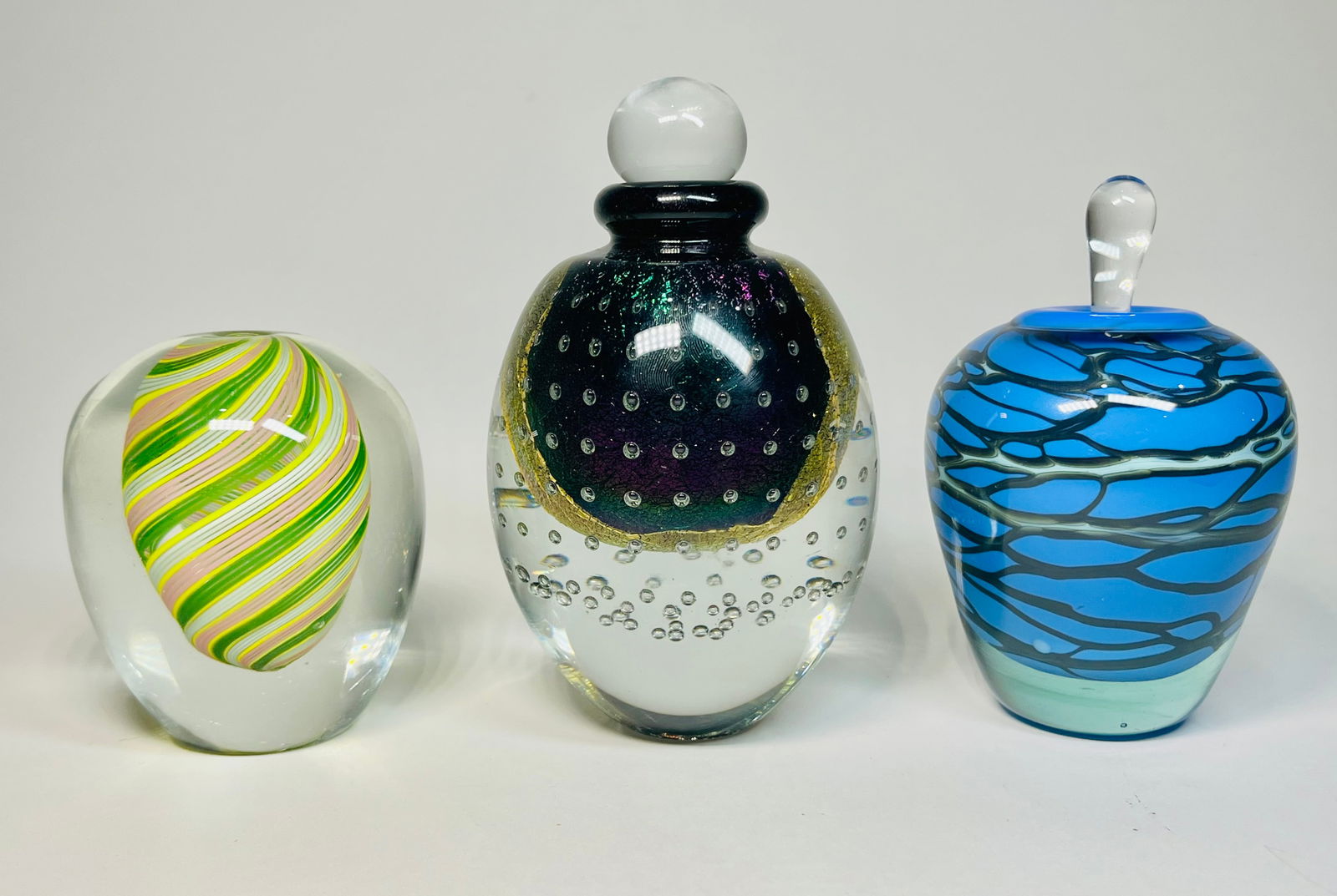 3 Art Glass Perfume Bottles Two Signed (1 of 7)