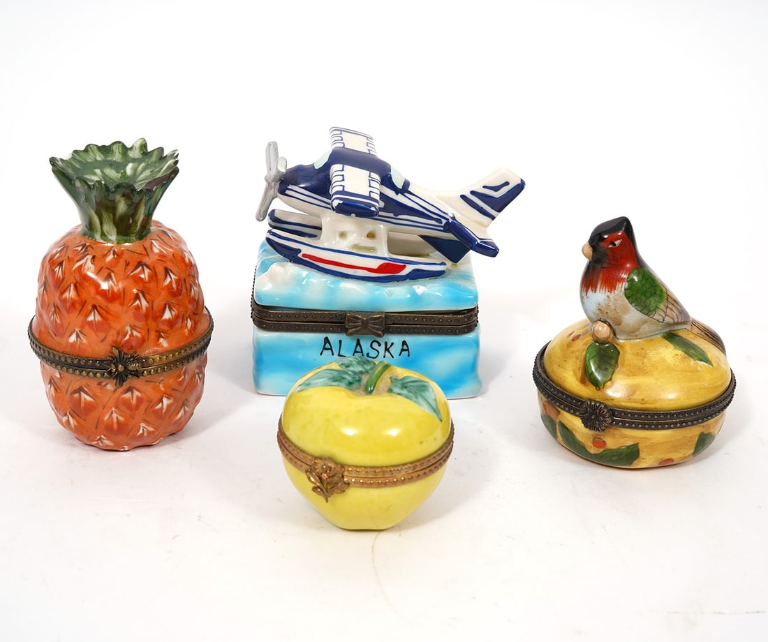 Four Limoges Figural Trinket Boxes (1 of 4)