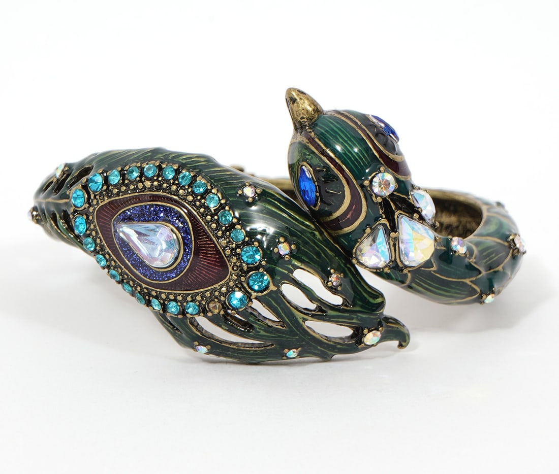 Betsy Johnson Enameled Peacock Bracelet (1 of 6)