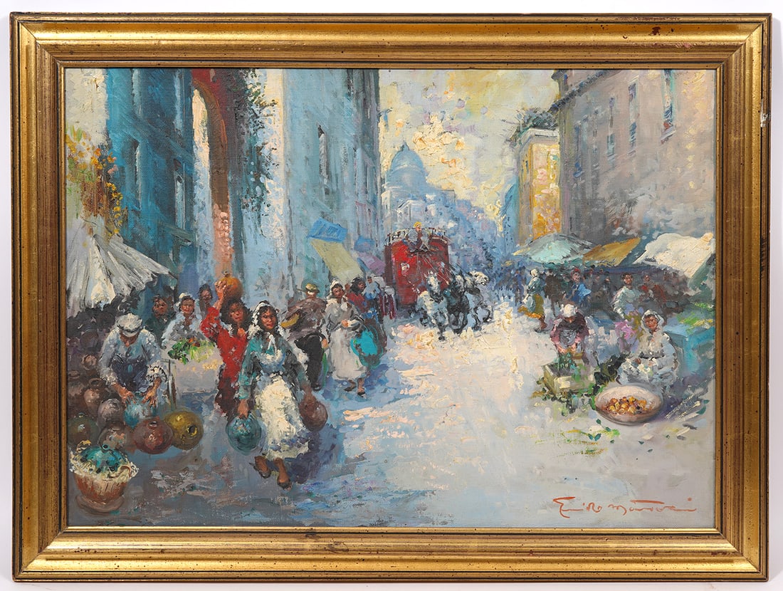 2 Impressionist Style Spanish Market Street Scenes (1 of 13)