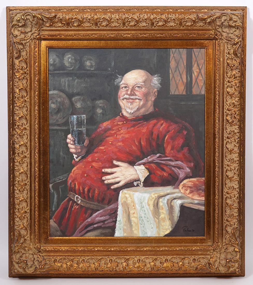 Portrait of Sir John Falstaff O/C Signed Painting (1 of 4)