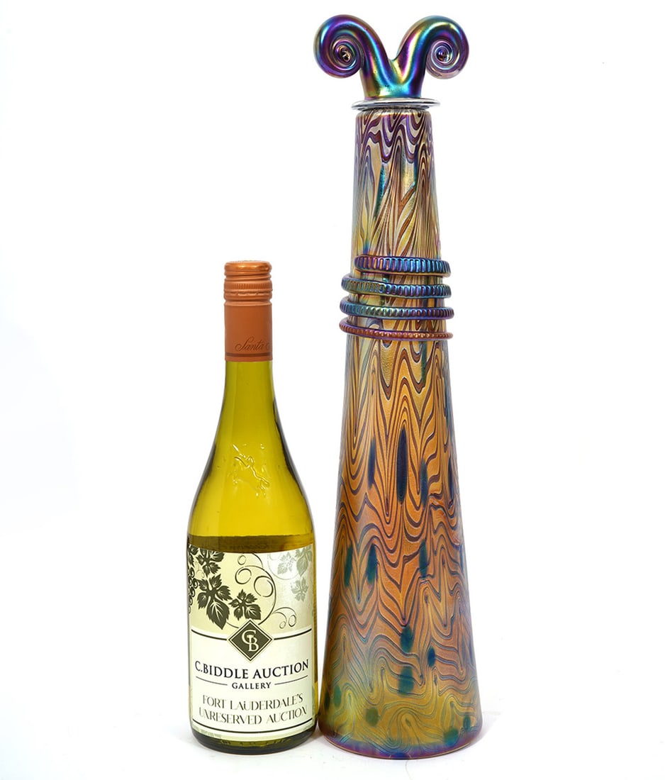 Igor Muller Large Iridescent Art Glass Bottle (1 of 8)