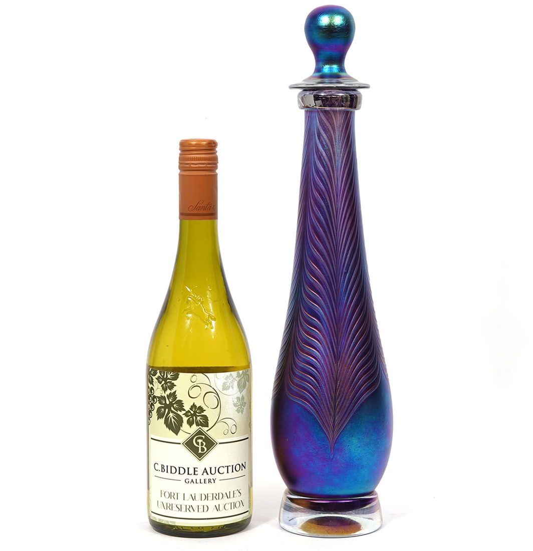 Igor Muller Pulled Feather Art Glass Bottle (1 of 8)