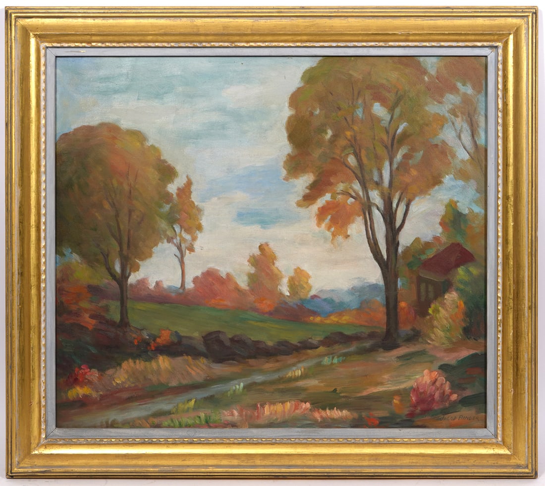 Jacob Binder American Landscape O/C Painting (1 of 4)