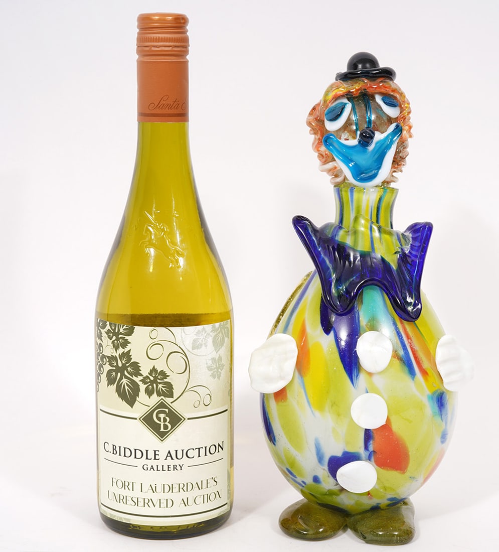 Murano-Style Art Glass Clown Decanter (1 of 8)