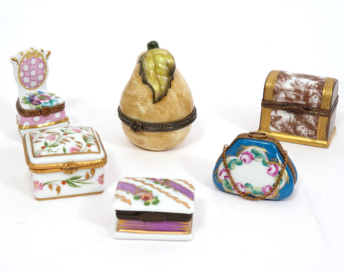 Group of 6 French Limoges Trinket Boxes (1 of 4)