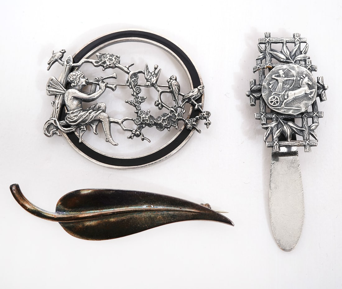 Sterling Jewelry Two Pins & Money Clip (1 of 5)