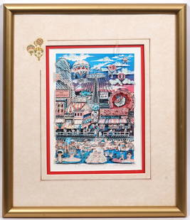 Charles Fazzino "Coney Baloney" 1988 S/N: Charles Fazzino "Coney Baloney" 1988, pencil signed and numbered (340/475). 3-D Mixed Media lithograph. COA on verso. Measurements: 9"H x 7"W, Framed - 17"H x 14"W. Condition report: Good condition, p
