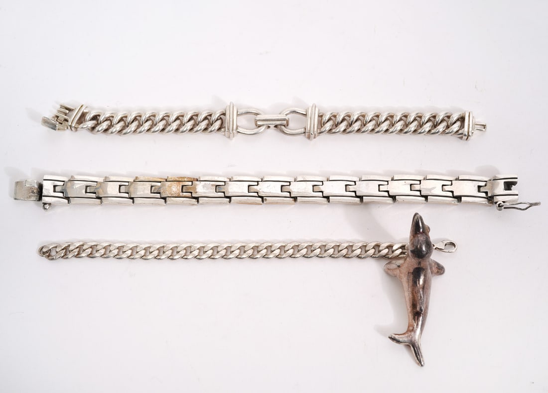 Three Sterling Silver Bracelets (1 of 6)