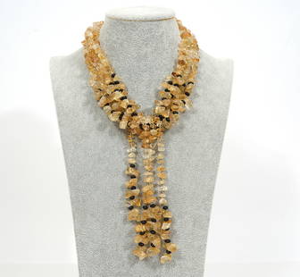 Hand-made Multi-strand Polished Glass Necklace: Hand-made, multi-strand polished glass pebble necklace with toggle clasp. Approx. 17" long. Condition report: Good condition, please examine all photos closely. Contact C. Biddle Auction Gallery for m