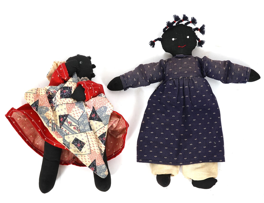 Two Black Americana Folk Art Cloth Dolls (1 of 3)