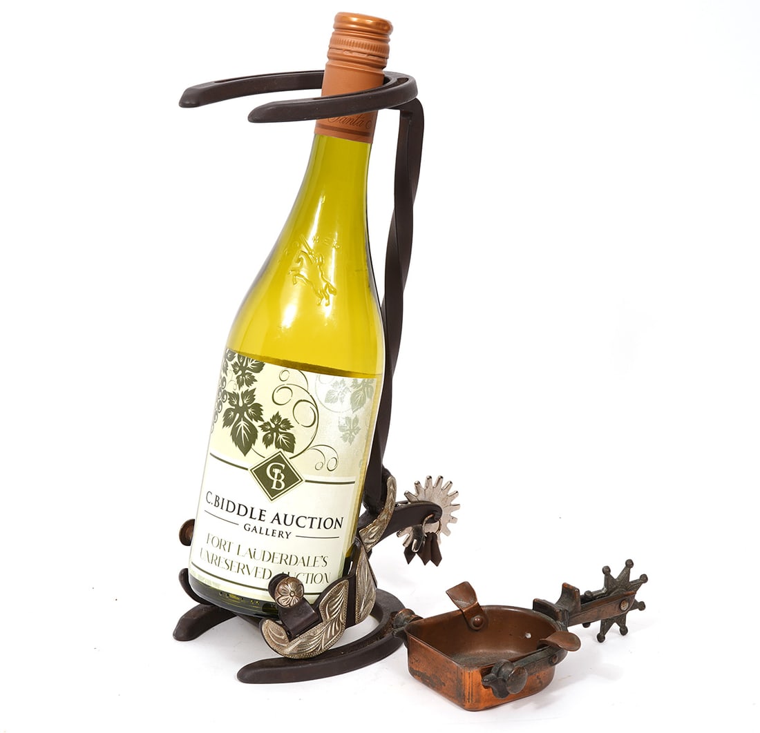 Metal Spurs Up-Cycled Bottle Holder & Ashtray (1 of 9)