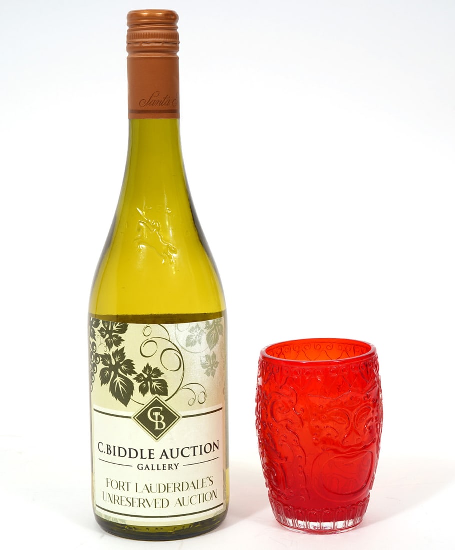 Qianlong Period Carved Ruby Red Drinking Glass (1 of 5)