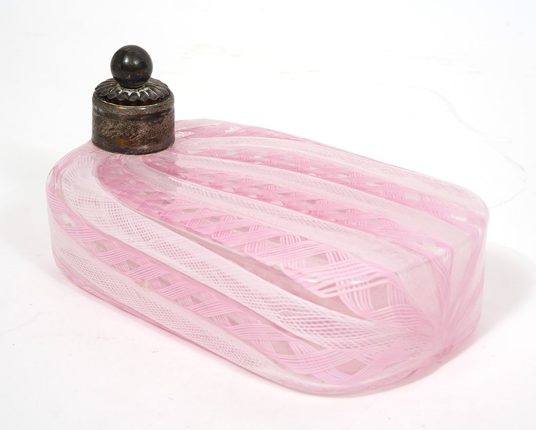 Two Perfume Bottles Latticino & Cut Crystal (1 of 7)