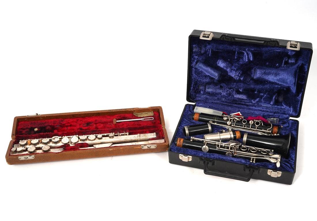 Cased Musical Instruments Flute and Clarinet (1 of 9)
