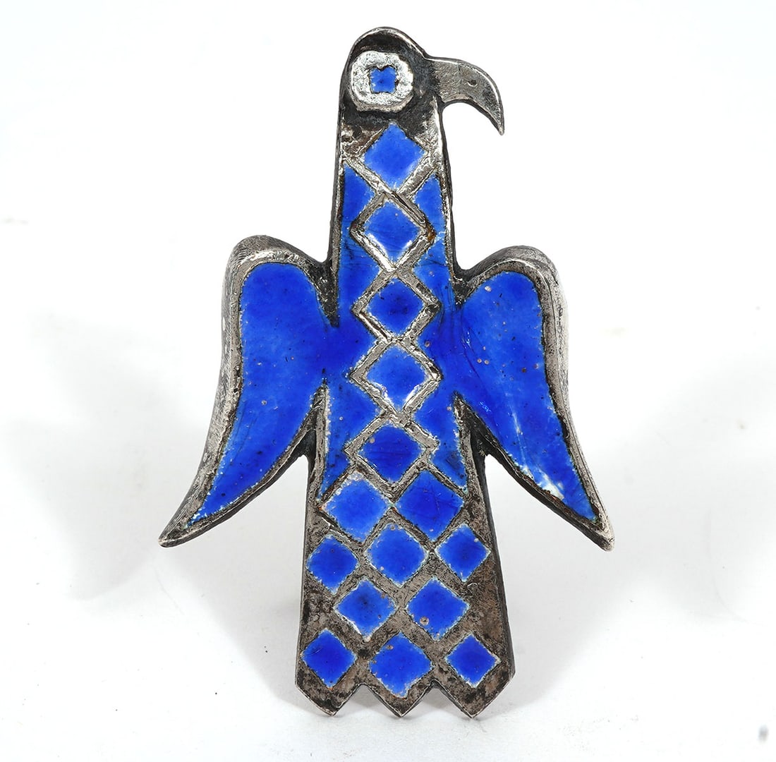 Line Vautrin Silver Metal & Enamel Brooch