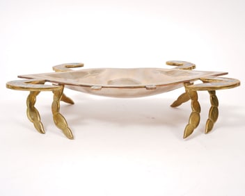 Mexican Brass & Abalone Shell Catch-All Crab Dish