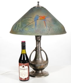 Pairpoint Lamp Reverse Painted Glass Shade