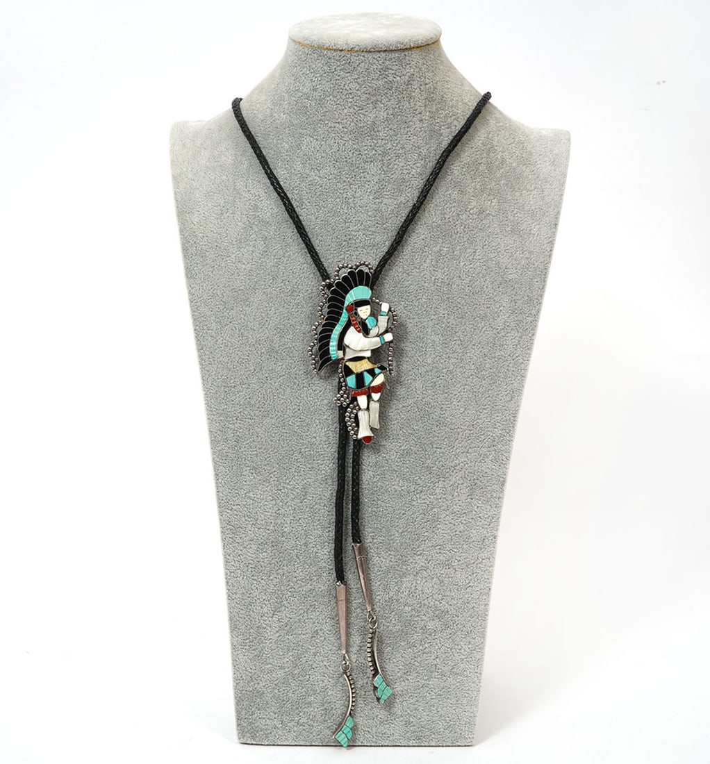 Large John Lucio Dancer Silver Inlay Bolo (1 of 10)