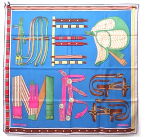 Hermes Paris “Lettres Equestres" Silk Scarf