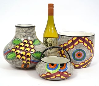 Schramberger Zeisel German Majolica 3Pcs