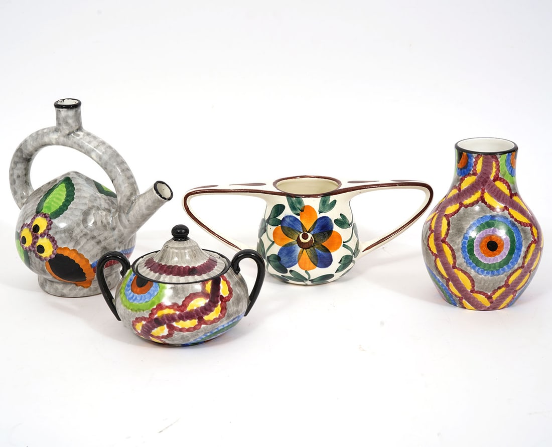 Schramberger Zeisel German Majolica 4Pcs (1 of 8)