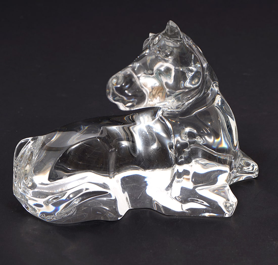 Two Baccarat Clear Crystal Horse Figurines (1 of 6)