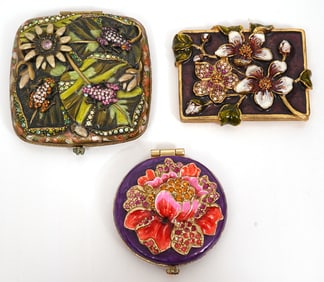 Jay Strongwater Three Enameled Travel Mirrors