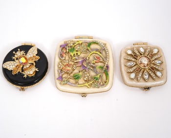 Jay Strongwater Three Enameled Travel Mirrors