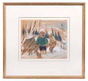 Rene Richard Pastel On Paper Signed