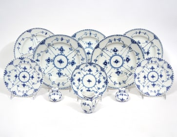 11 Pcs Blue Fluted Half/Full Lace Royal Copenhagen