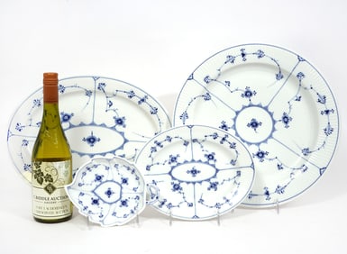 4 Blue Fluted Royal Copenhagen Serving Platters