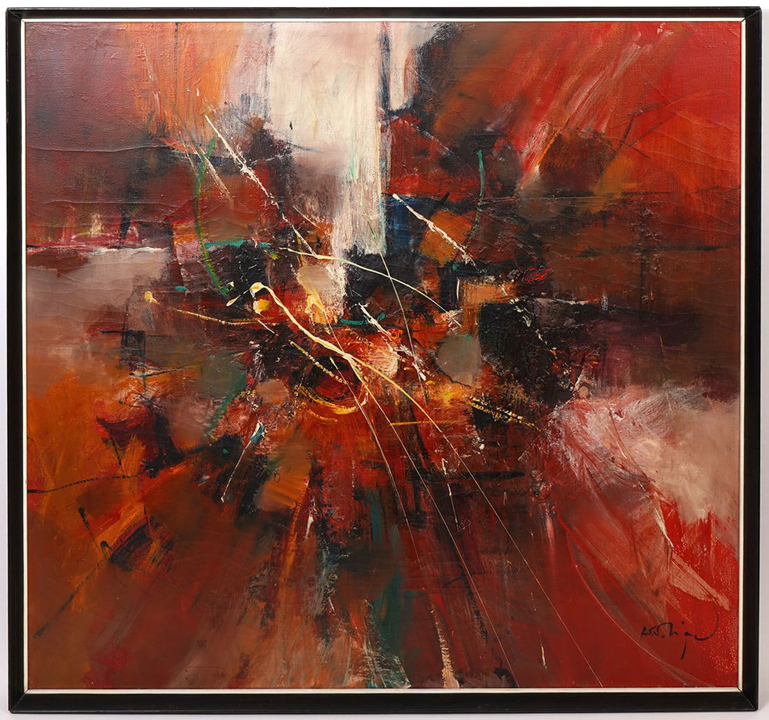 Roger San Miguel Untitled Abstract Signed Painting (1 of 6)