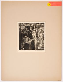 Douglas Gorsline "Express Stop" Etching Signed
