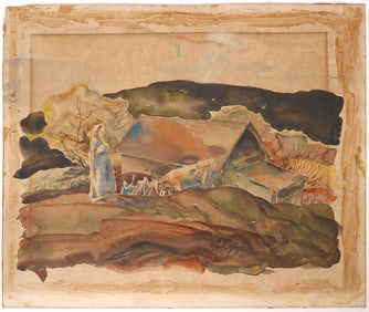 John Costigan "Spring Landscape" Watercolor