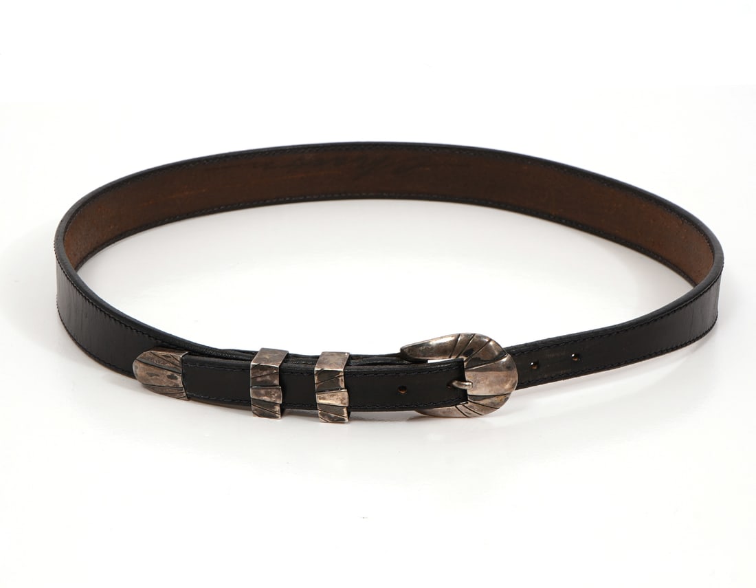 Sterling Silver & Leather Western Style Belt (1 of 6)