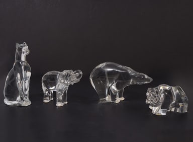4Pc Baccarat Crystal Animal Figure Group