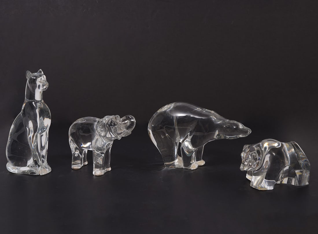 4Pc Baccarat Crystal Animal Figure Group (1 of 8)