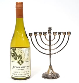 Judaica 800 Silver Menorah