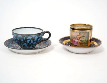 Two Demitasse Cups and Saucers