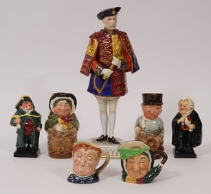 Royal Doulton & Dresden Porcelain Figures 7Pcs