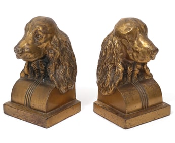 Cocker Spaniel Dog Brass Bookends