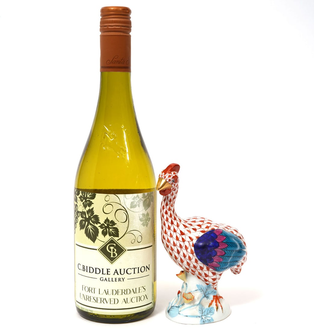 Herend Emu Orange Fishnet Porcelain Figure (1 of 6)