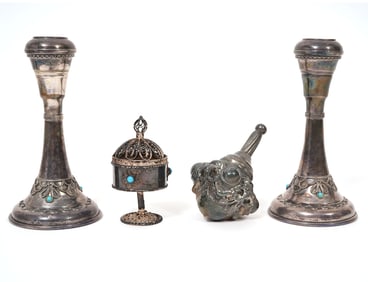 Four Piece Judaica Silver