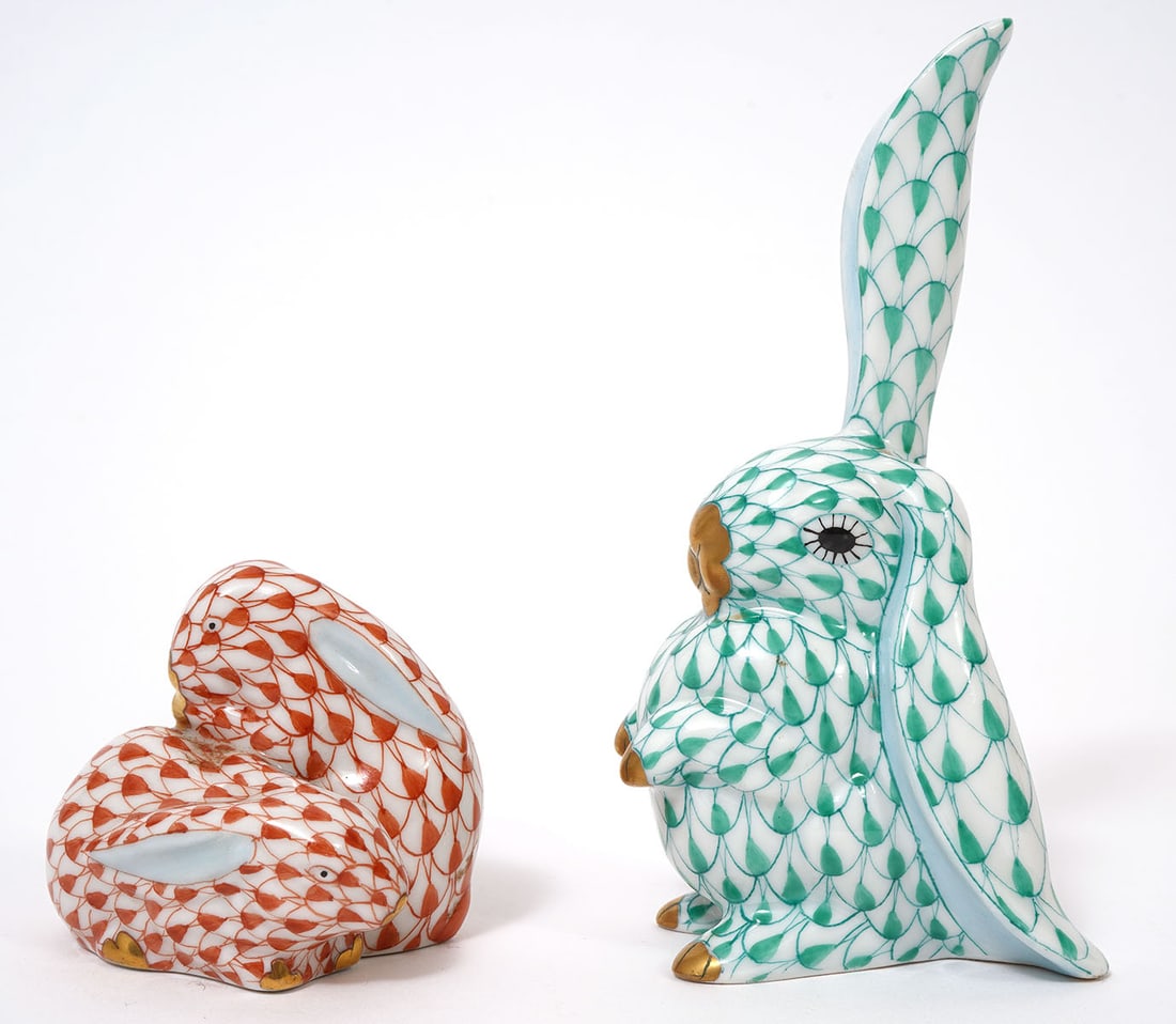 Two Herend Rabbit Porcelain Figures (1 of 5)