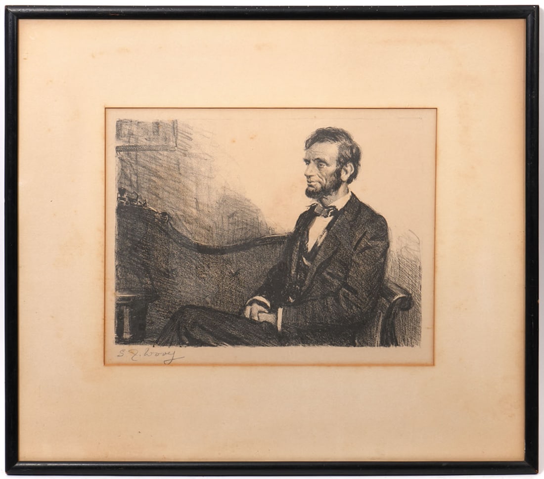 S.J. Woolf Portrait of Lincoln Signed Litho (1 of 5)