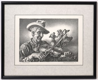 Charles Banks Wilson 'Oklahoma Swing' Signed Litho