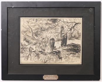 John Costigan "The Bathers" Original Drawing