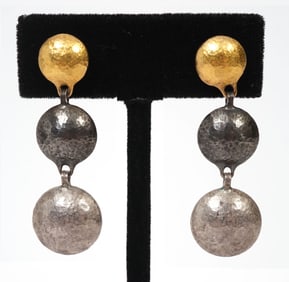 Gurhan Tri-Color Sterling 24K Pierced Earrings