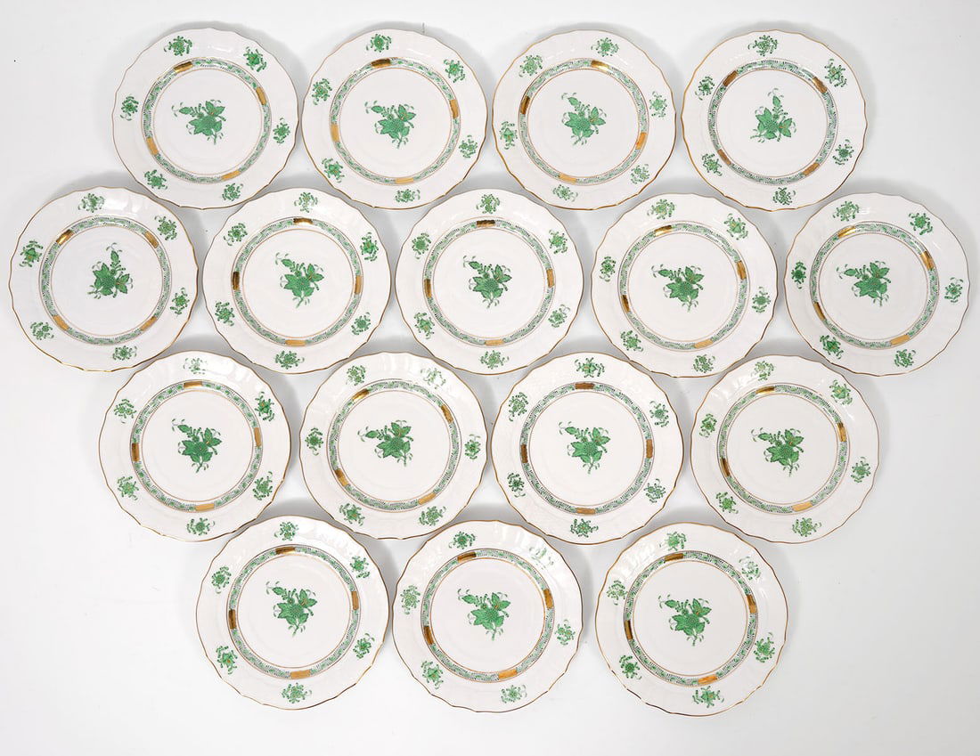 16 Herend Chinese Bouquet Green B & B Plates (1 of 4)